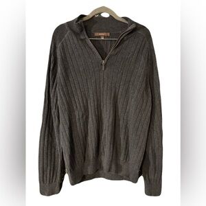 Merona: Gray Quarter Zip Mock Neck ribbed sweater 100% cotton